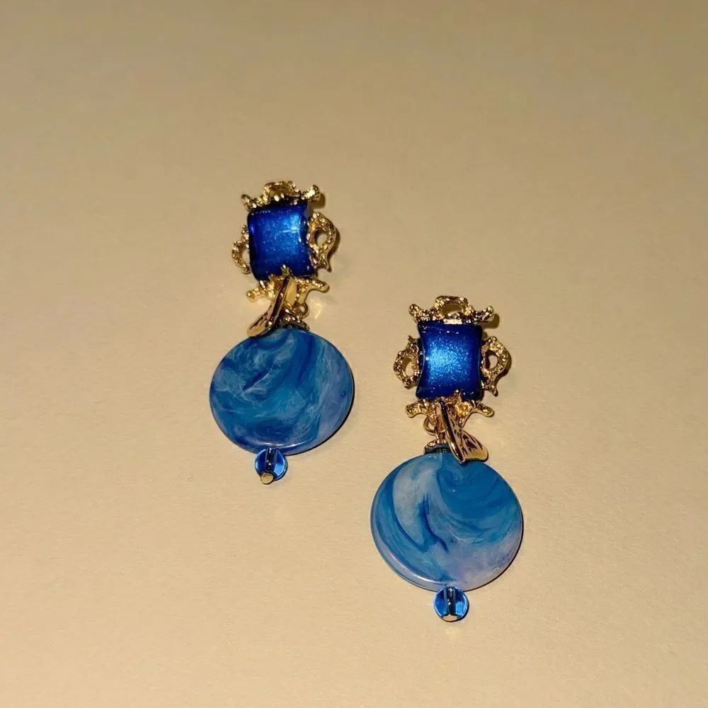 Stone dangle earrings N846